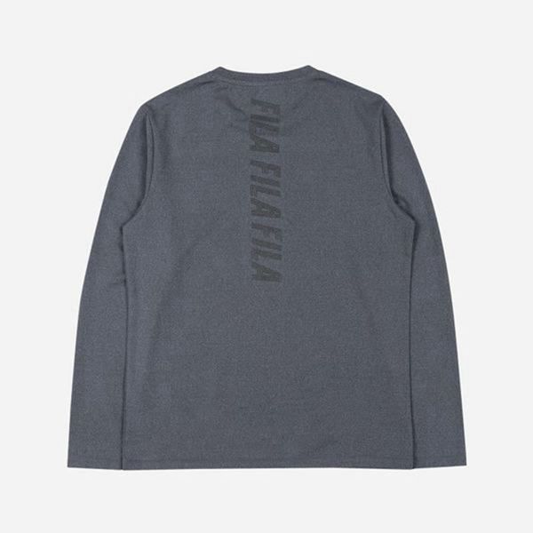 Fila Essential L/S Men's T-Shirts - Grey,NZ 290-73182